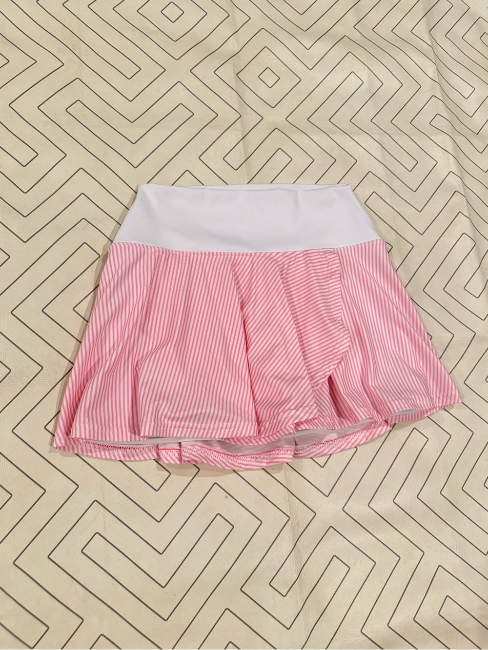 Faye + Florie Pink Striped Tennis Skort